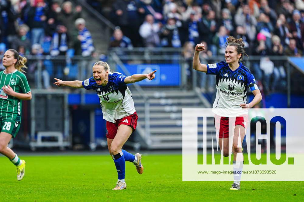 Goal celebration after scoring 1 0 from penalty kick Sophie Hildebrand Hamburger SV, 22 GER, Hamburger SV vs SV Werder Bremen, Women, Football, 1 Bundesliga, Matchday 19, Season 2025 2026, 21 02 2026 GER, Hamburger SV vs SV Werder Bremen, Women, Football, 1 Bundesliga, Matchday 19, Season 2025 2026, 21 02 2026 Hamburg