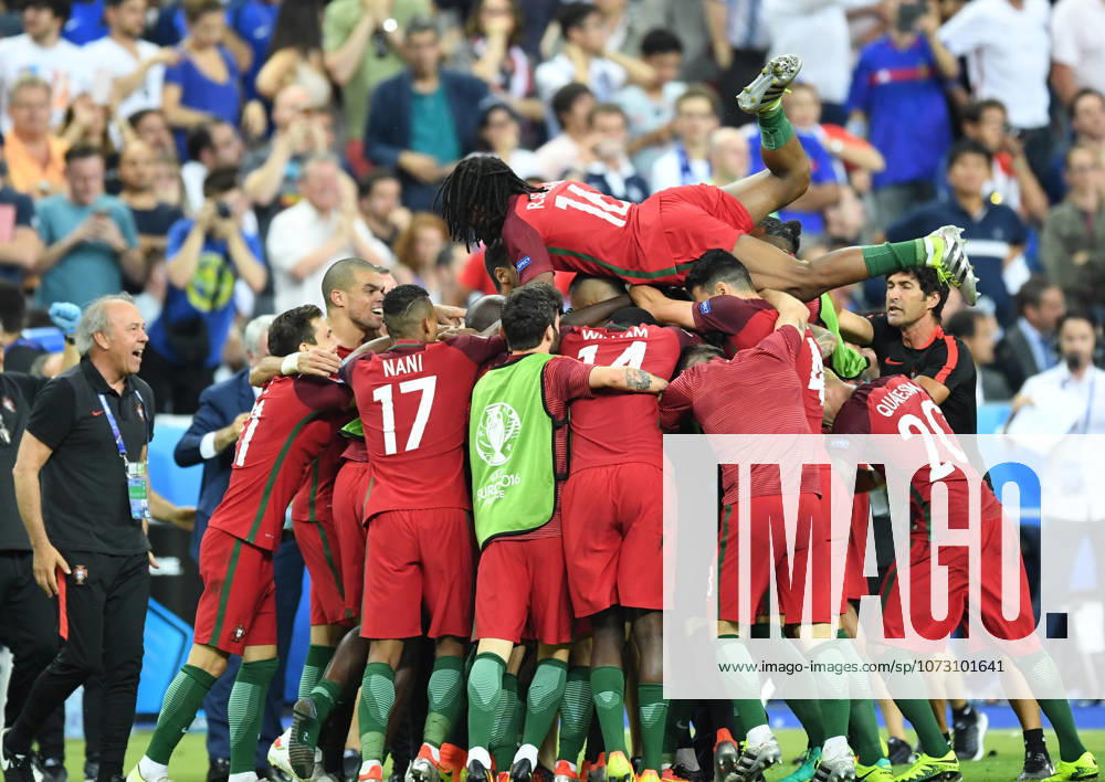 Portugal wins UEFA EURO, EM, Europameisterschaft,Fussball 2016 PARIS, FRANCE - JULY 10: Portugal s Eder celebrates after scoring a goal during the Euro 2016 final football match between Portugal and France at the Stade de France in Saint-Denis, north of Paris, France on July 10, 2016. Ile-de-France France. Editorial use only. Please get in touch for any other usage.
