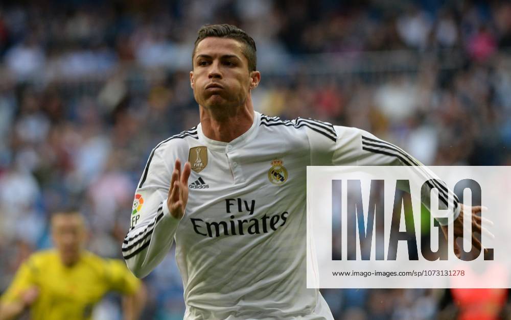 Real Madrid CF v UD Almeria - La Liga MADRID, SPAIN - APRIL 29: Cristiano Ronaldo of Real Madrid CF in action during the La Liga match between Real Madrid CF and UD Almeria at Estadio Santiago Bernabeu on April 29, 2015 in Madrid, Spain. Evrim Aydin Anadolu Agency Madrid Spain. Editorial use only. Please get in touch for any other usage.