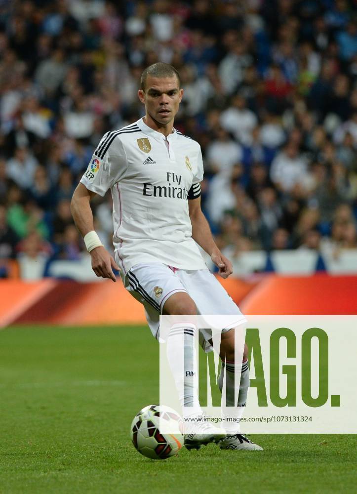 Real Madrid CF v UD Almeria - La Liga MADRID, SPAIN - APRIL 29: Pepe of Real Madrid CF in action during the La Liga match between Real Madrid CF and UD Almeria at Estadio Santiago Bernabeu on April 29, 2015 in Madrid, Spain. Evrim Aydin Anadolu Agency Madrid Spain. Editorial use only. Please get in touch for any other usage.