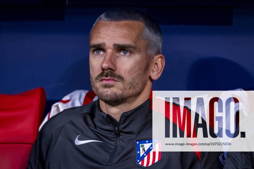 Atletico de Madrid v Club Brugge KV - UEFA Champions League 2025 26 League Knockout Play-off Second Leg Antoine Griezmann of Atletico de Madrid sits on the bench prior to during the UEFA Champions League 2025 26 League Knockout Play-off Second Leg match between Atletico de Madrid and Club Brugge KV at Estadio Riyadh Air Metropolitano on February 24, 2026 in Madrid, Spain. Madrid Estadio Riyadh Air Metropolitano Madrid Spain