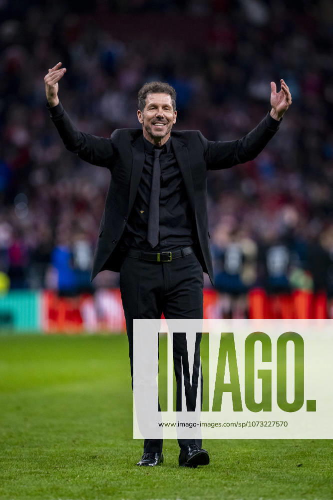 Atletico de Madrid v Club Brugge KV - UEFA Champions League 2025 26 League Knockout Play-off Second Leg Diego Pablo Simeone, head coach of Atletico de Madrid, celebrates after winning the UEFA Champions League 2025 26 League Knockout Play-off Second Leg match between Atletico de Madrid and Club Brugge KV at Estadio Riyadh Air Metropolitano on February 24, 2026 in Madrid, Spain. Madrid Estadio Riyadh Air Metropolitano Madrid Spain