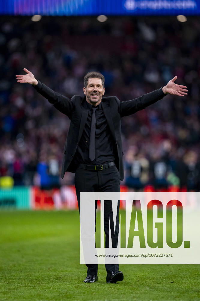 Atletico de Madrid v Club Brugge KV - UEFA Champions League 2025 26 League Knockout Play-off Second Leg Diego Pablo Simeone, head coach of Atletico de Madrid, celebrates after winning the UEFA Champions League 2025 26 League Knockout Play-off Second Leg match between Atletico de Madrid and Club Brugge KV at Estadio Riyadh Air Metropolitano on February 24, 2026 in Madrid, Spain. Madrid Estadio Riyadh Air Metropolitano Madrid Spain