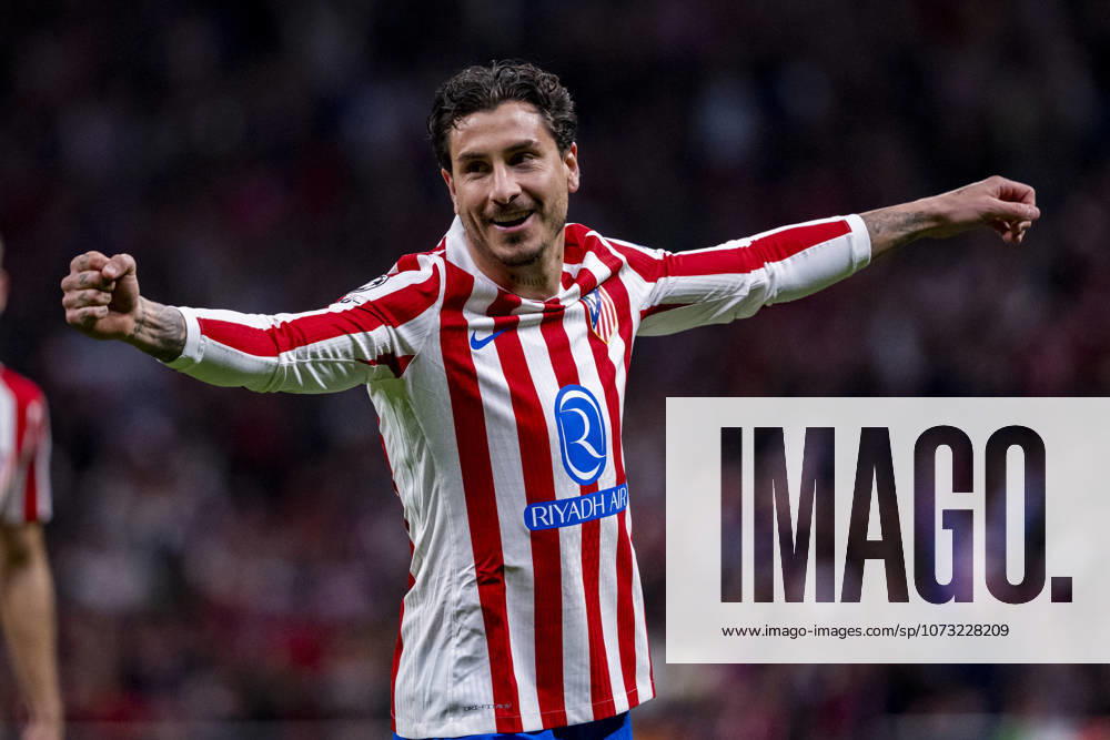 Atletico de Madrid v Club Brugge KV - UEFA Champions League 2025 26 League Knockout Play-off Second Leg Jose Maria Gimenez of Atletico de Madrid celebrates a goal during the UEFA Champions League 2025 26 League Knockout Play-off Second Leg match between Atletico de Madrid and Club Brugge KV at Estadio Riyadh Air Metropolitano on February 24, 2026 in Madrid, Spain. Madrid Estadio Riyadh Air Metropolitano Madrid Spain