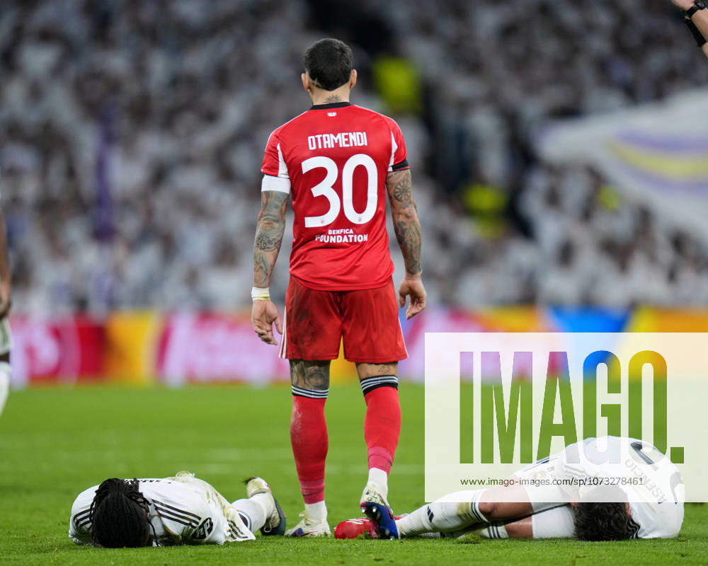 ESP: Real Madrid - SL Benfica. UEFA Champions League. Round of 16. Second Leg. Raul Asencio of Real Madrid CF during the UEFA Champions League match, between Real Madrid and SL Benfica, Round of 16, second leg, played at Santiago Bernabeu Stadium on February 25, 2026 in Madrid, Spain. kpng