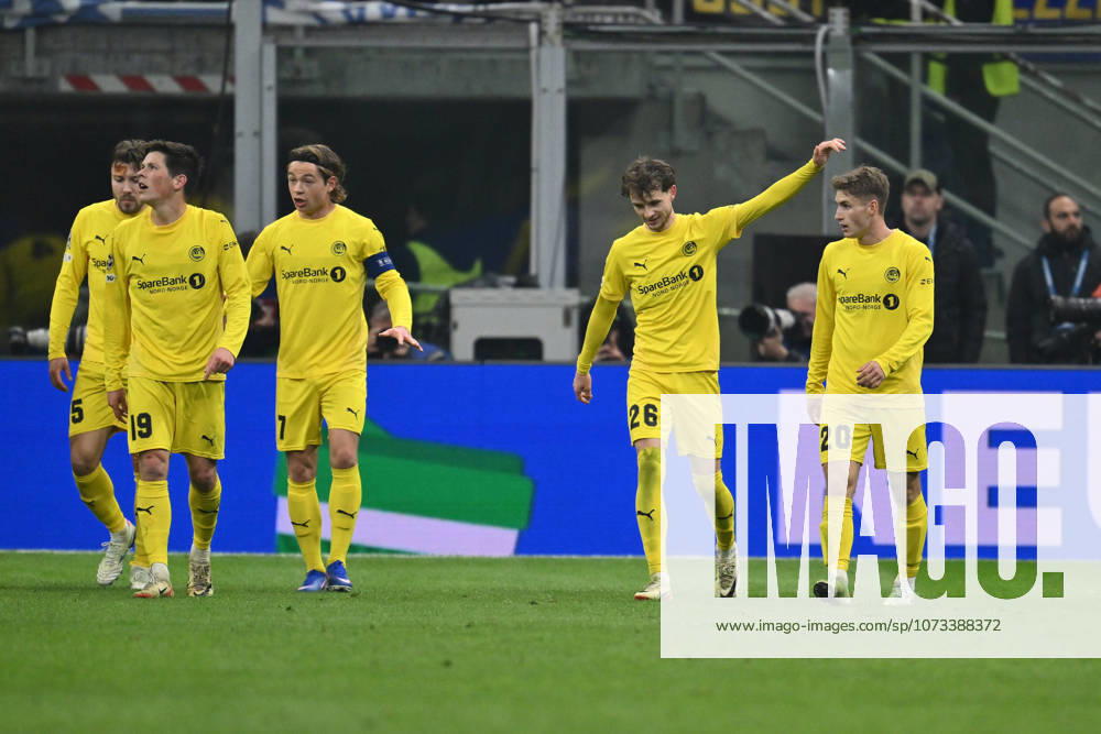 FC Internazionale Milano v FK Bodo Glimt - UEFA Champions League 2025 26 League Knockout Play-off First Leg Hakon Evjen of FK Bodo Glimt celebrates after scoring the goal of 0-2 during the UEFA Champions League 2025 26 League Knockout Play-off Second Leg match between F.C. Inter and FK Bodo Glimt at the San Siro Stadium on February 24, 2026 in Milan, Italy. Milan Italy