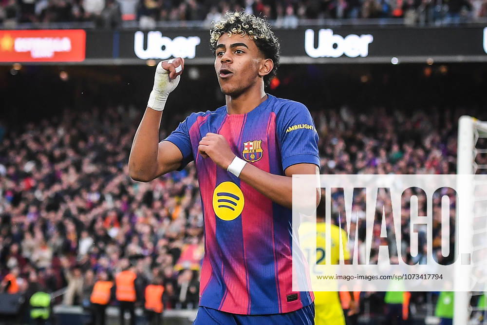 Lamine YAMAL of Barcelona celebrates his goal during the LaLiga match between FC Barcelona, Barca and Villarreal CF at Spotify Camp Nou Stadium on February 28, 2026 in Barcelona, Spain. Barcelona Spain - ZUMAm308 20260228_zsp_m308_007