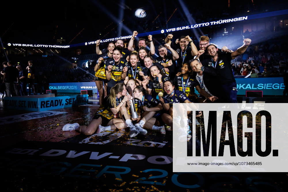 SAP Arena, Mannheim Volleyball, DVV Cup Final, Award Ceremony Cup Winner 2026 VfB Suhl LOTTO Thüringen Thueringen