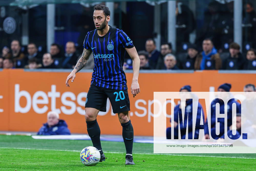 Hakan Calhanoglu of FC Internazionale seen in action during Serie A 2025 26 football match between FC Internazionale and Genoa CFC at San Siro Stadium in Milan Italy on 28 February 2026. Milan Stadio Giuseppe Meazza Milan Italy