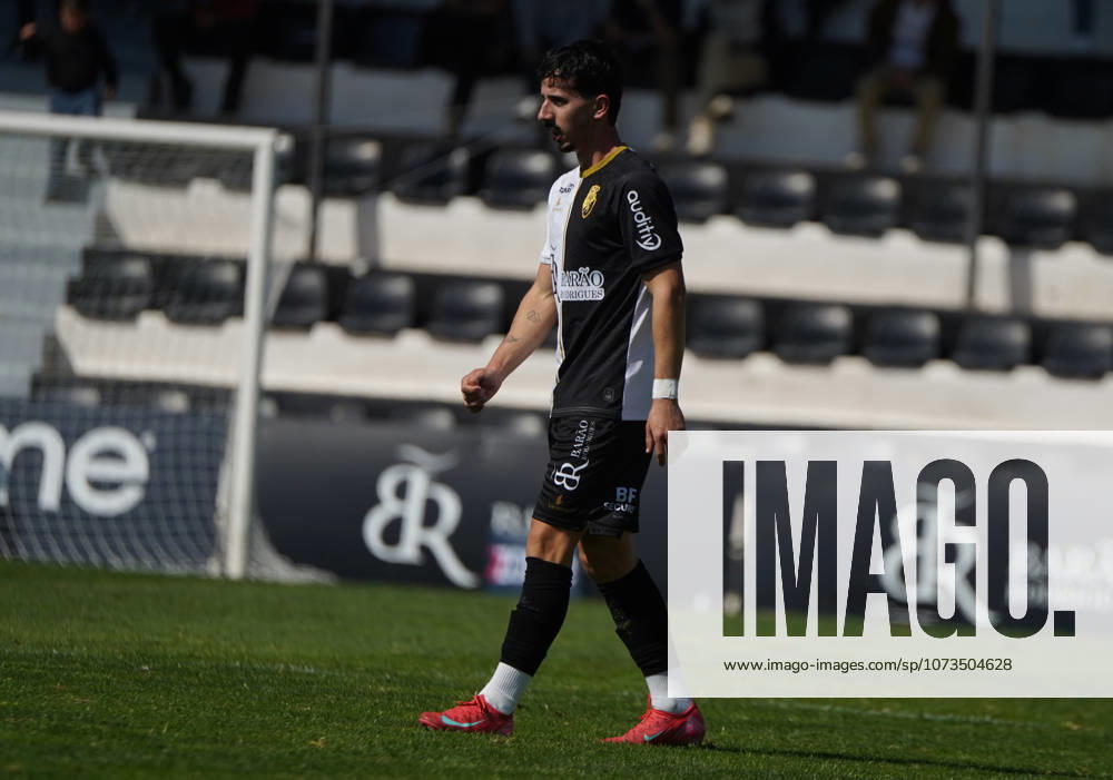 Liga Portugal 2 Meu Super Round 24 football match between SC Farense and Lusitania Lourosa FC, Faro, Portugal Faro, Portugal. 1 st Mar, 2026. Andre Candeias, SC Farense player that scored the winning goal,during the SC Farense 2 - 1 Lusitano Lourosa FC Round 24 match for the football Liga Portugal 2 Meu Super. Nuno Pires Veloso Alamy Live News