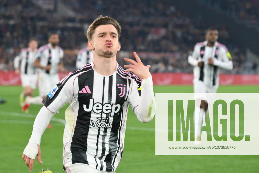 Foto IPP Roberto Ramaccia Roma 1 3 2026 Campionato di Calcio Serie A 2025 2026 Roma vs Juventus Nella foto Francisco Conceicao of FC Juventus celebrates after scoring goal in the 47th minute for 1-1 Italy Photo Press - World Copyright Roma italy Italia ITALY