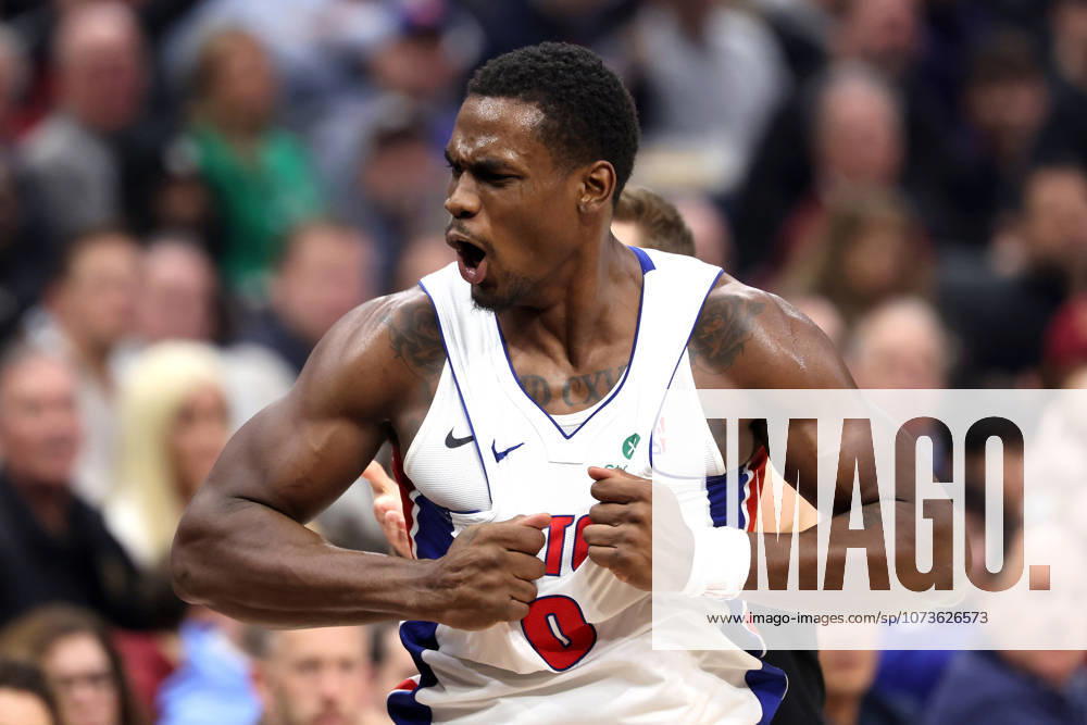 Detroit Piston s Jalen Duren (0) reacts after a call during the second quarter against the Cleveland Cavaliers in Cleveland, Ohio Tuesday March 3, 2026. The Cavaliers defeated the Pistons 113-109. CLE20260303108 AARONxJOSEFCZYK