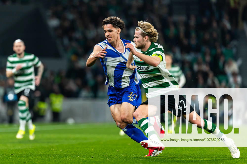 Estádio José Alvalade, Lisbon, Portugal, Portugal Cup First Hand Semi Final, Season 2025 26 Sporting CP vs FC Porto Gabri Veiga of FC Porto disputes possession of the ball with Morten Hjulmand of Sporting