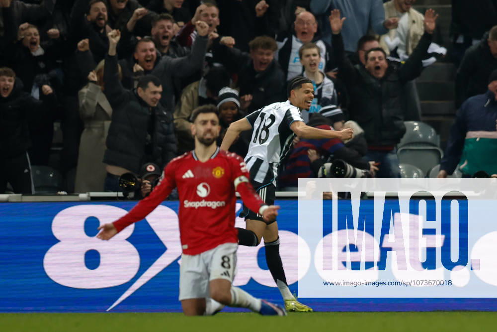 Newcastle United v Manchester United, ManU Premier League William Osula of Newcastle United scores his sides second goal of the match 2-1 during the Premier League match between Newcastle United and Manchester United at St. James s Park, Newcastle, UK on 4 March 2026. Newcastle St. James s Park Tyne and Wear UK Editorial use only DataCo restrictions apply See www.football-dataco.com ,