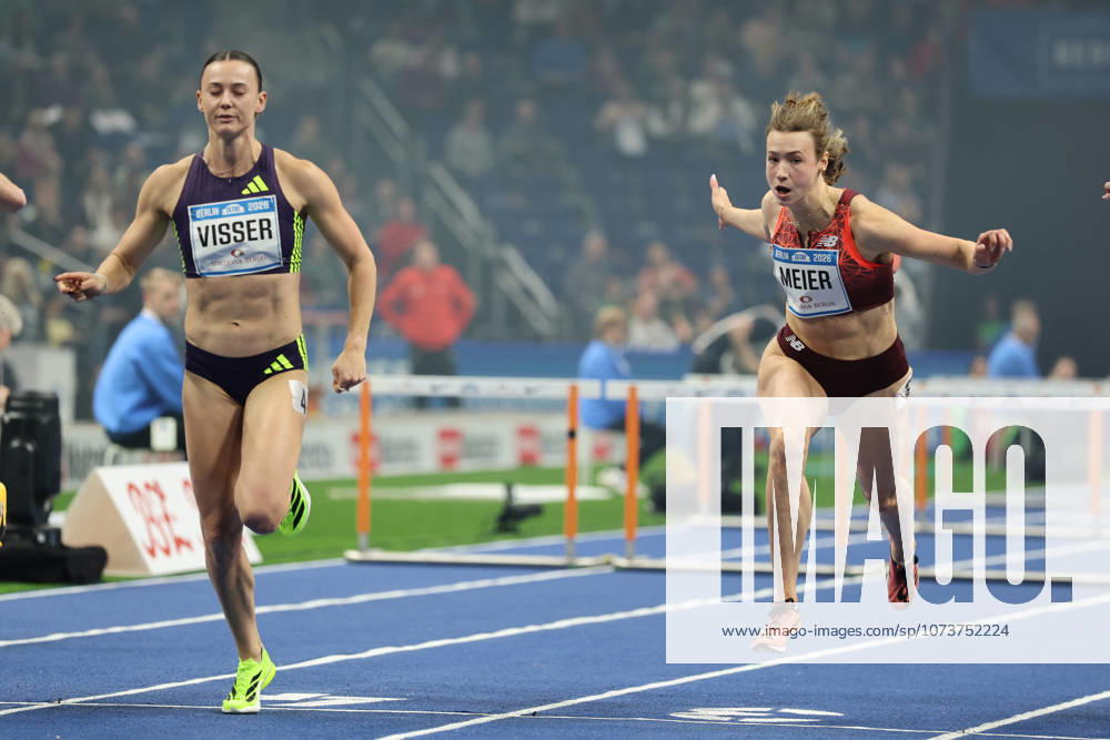 from left: Nadine VISSER (NED), 60m Hurdles Women, Two-time European champion 100-metre hurdles, Marlene MEIER (GER), 60m Hurdles Women, during the ISTAF Indoor Berlin at Uber Arena Berlin, March 6, 2026 in Berlin, Germany. Berlin Germany