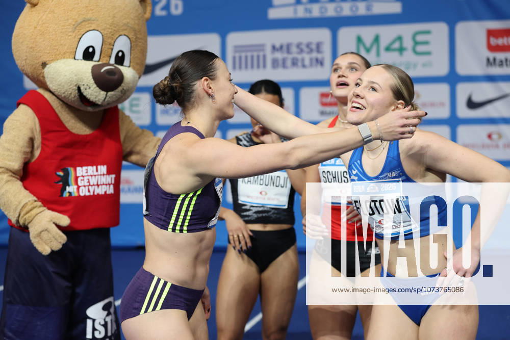 Nadine VISSER (NED), 60m Hurdles Women, Two-time European champion 100-metre hurdles and Lia FLOTOW (GER), 60m Hurdles Women, during the ISTAF Indoor Berlin at Uber Arena Berlin, March 6, 2026 in Berlin, Germany. Berlin Germany