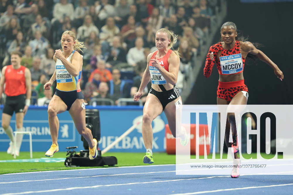 Julia HENRIKSSON (SWE), 60m Women, Sophia JUNK (GER), 60m Women, Maia MCCOY (USA), 60m Women, during the ISTAF Indoor Berlin at Uber Arena Berlin, March 6, 2026 in Berlin, Germany. Berlin Germany