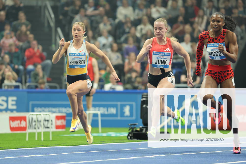 Julia HENRIKSSON (SWE), 60m Women, Sophia JUNK (GER), 60m Women, Maia MCCOY (USA), 60m Women, during the ISTAF Indoor Berlin at Uber Arena Berlin, March 6, 2026 in Berlin, Germany. Berlin Germany