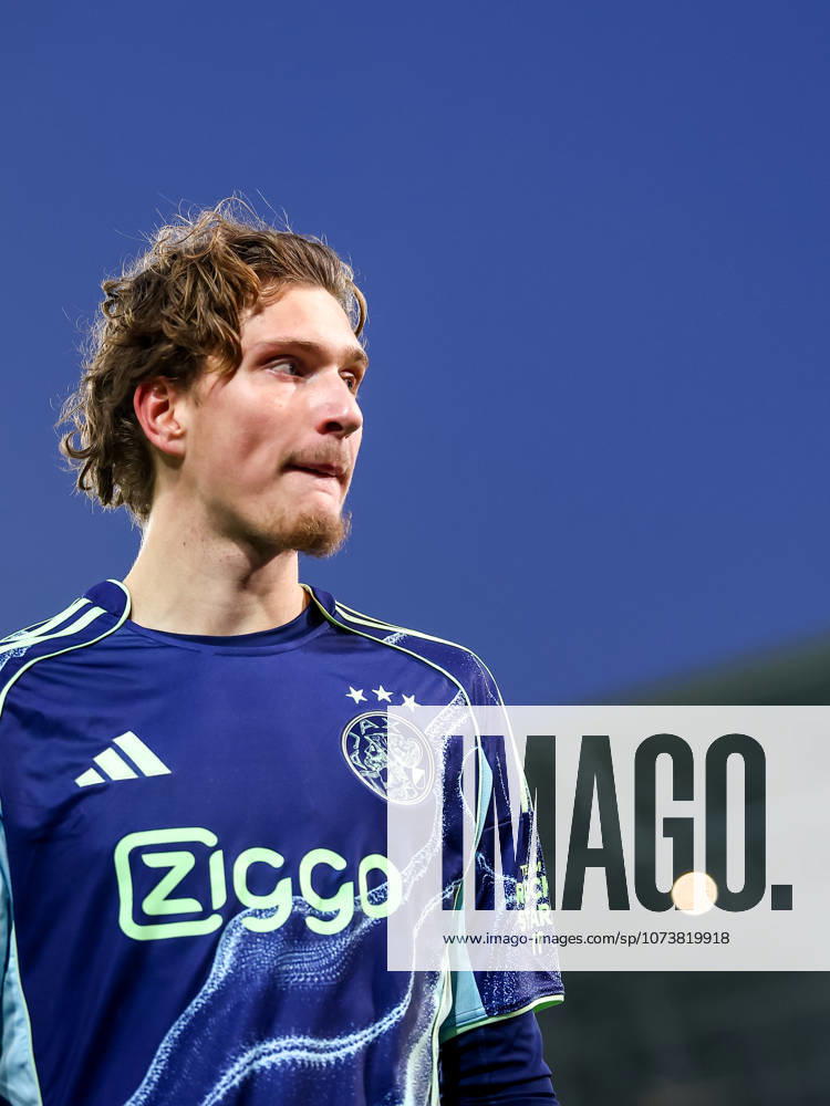 2026-03-07 FC Groningen v Ajax - Dutch Eredivisie GRONINGEN, NETHERLANDS - MARCH 7: Mika Godts of AFC Ajax is disappointed about the lose during the Dutch Eredivisie match between FC Groningen and Ajax at Stadion Euroborg on March 7, 2026 in Groningen, Netherlands. Groningen Stadion Euroborg Netherlands Content not available for redistribution in The Netherlands directly or indirectly through any third parties.