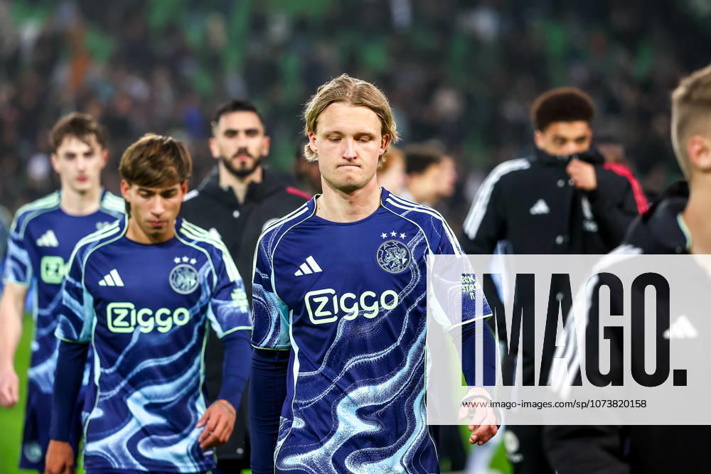 2026-03-07 FC Groningen v Ajax - Dutch Eredivisie GRONINGEN, NETHERLANDS - MARCH 7: Kasper Dolberg of AFC Ajax is disappointed about the lose during the Dutch Eredivisie match between FC Groningen and Ajax at Stadion Euroborg on March 7, 2026 in Groningen, Netherlands. Groningen Stadion Euroborg Netherlands Content not available for redistribution in The Netherlands directly or indirectly through any third parties.