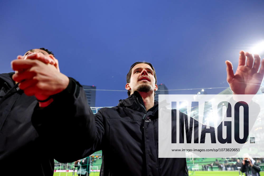 2026-03-07 FC Groningen v Ajax - Dutch Eredivisie GRONINGEN, NETHERLANDS - MARCH 7: Oskar Zawada of FC Groningen celebrate the win during the Dutch Eredivisie match between FC Groningen and Ajax at Stadion Euroborg on March 7, 2026 in Groningen, Netherlands. Groningen Stadion Euroborg Netherlands Content not available for redistribution in The Netherlands directly or indirectly through any third parties.