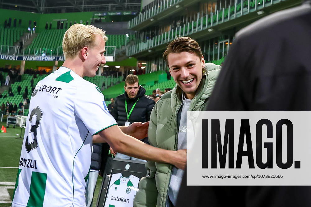 2026-03-07 FC Groningen v Ajax - Dutch Eredivisie GRONINGEN, NETHERLANDS - MARCH 7: Stije Resink of FC Groningen celebrate the win during the Dutch Eredivisie match between FC Groningen and Ajax at Stadion Euroborg on March 7, 2026 in Groningen, Netherlands. Groningen Stadion Euroborg Netherlands Content not available for redistribution in The Netherlands directly or indirectly through any third parties.