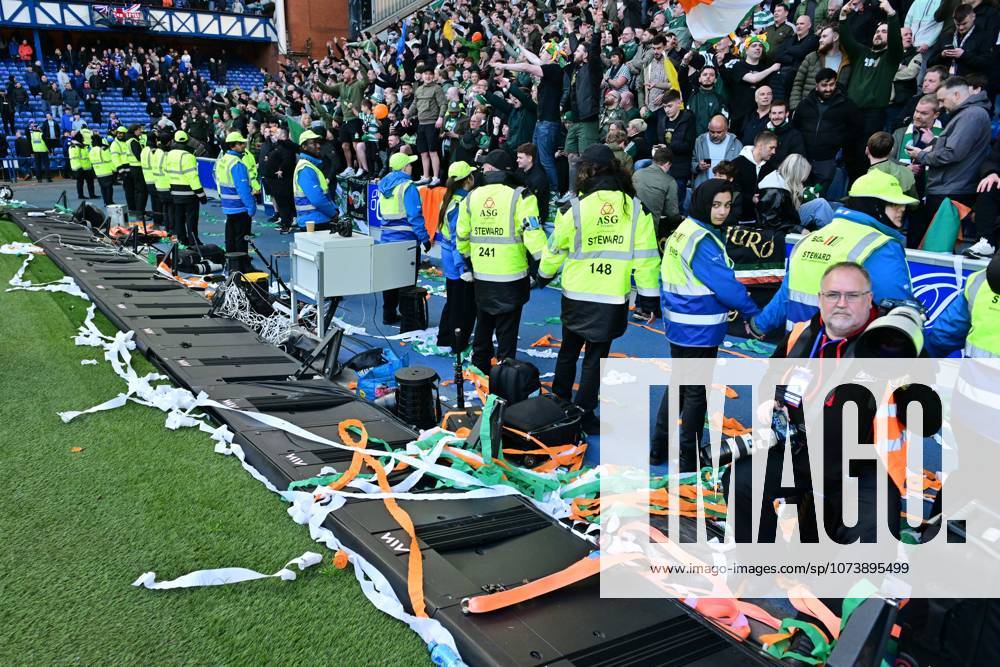 Celtic fans react at the end of the penalty shoot out. Rangers v Celtic, Scottish Gas Scottish Cup, Quarter Final, Football, Ibrox Stadium, Glasgow, Scotland, UK - 08 Mar 2026Glasgow Ibrox Stadium Scotland United Kingdom