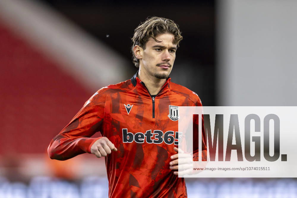 10th March 2026; Bet365 Stadium, Stoke, Staffordshire, England; EFL Championship Football, Stoke City versus Ipswich Town; Milan Smit of Stoke City during the warm up TimxWilliams Content restricted for UK based newspaper