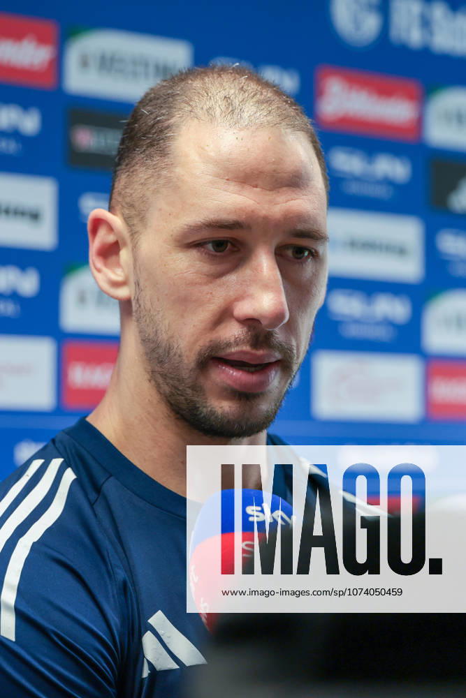 Football training of FC Schalke 04 Media round with Nikola Katic FC Schalke 04 Gelsenkirchen Training ground FC Schalke 04 NRW Germany xRHR PHOTO YYx