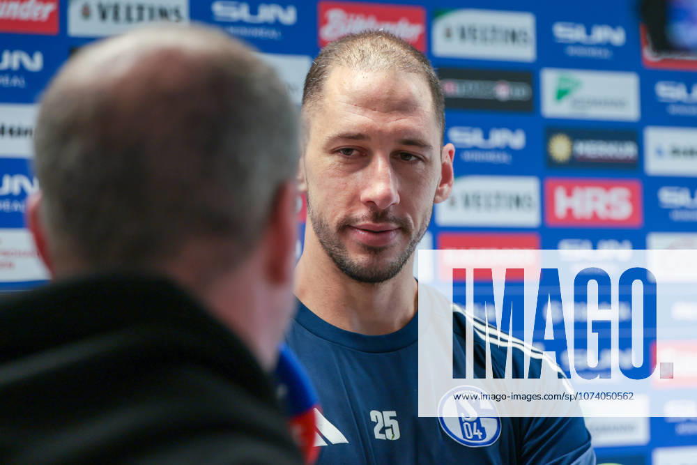 Football training of FC Schalke 04 Media round with Nikola Katic FC Schalke 04 Gelsenkirchen Training ground FC Schalke 04 NRW Germany xRHR PHOTO YYx