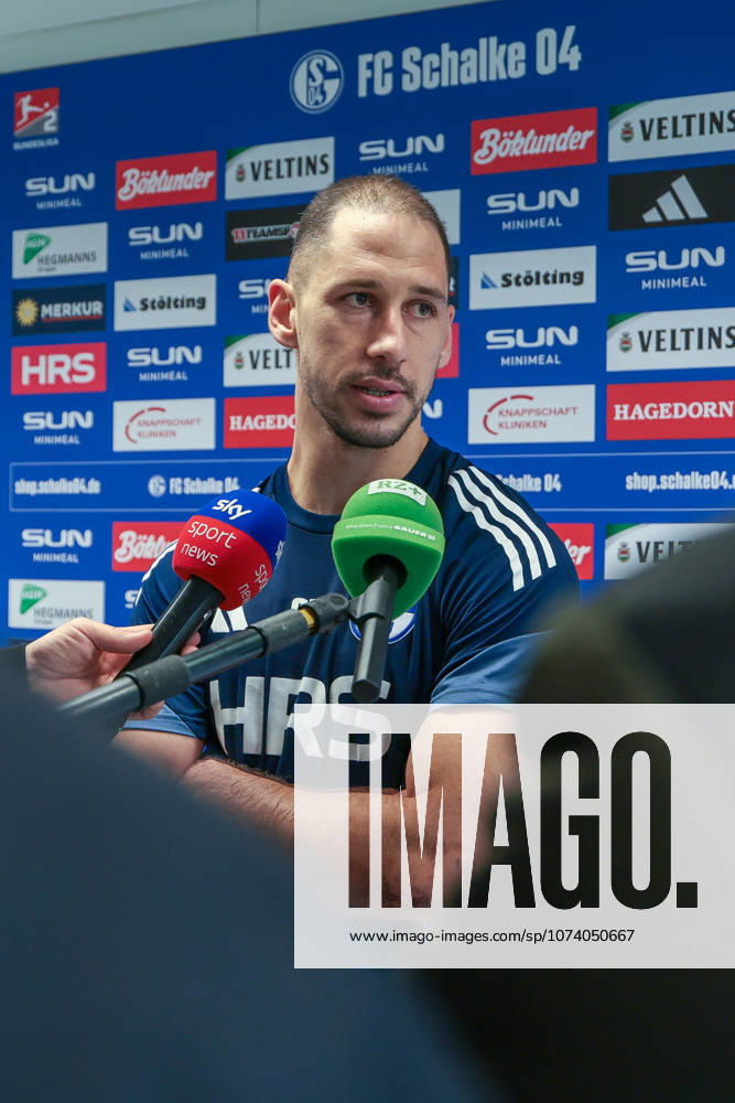 Football training of FC Schalke 04 Media round with Nikola Katic FC Schalke 04 Gelsenkirchen Training ground FC Schalke 04 NRW Germany xRHR PHOTO YYx