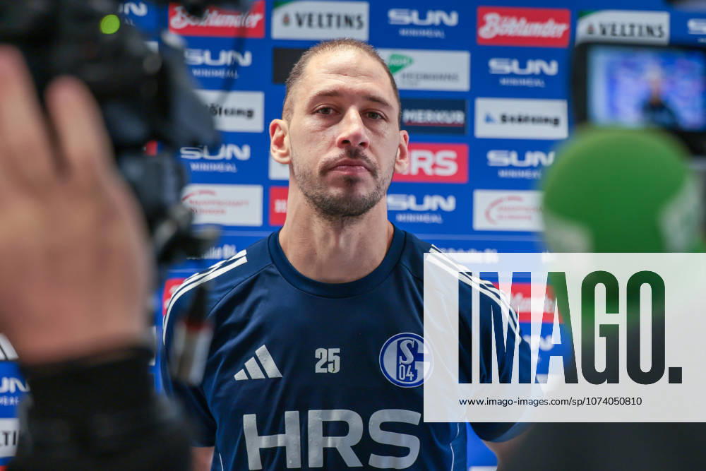 Football training of FC Schalke 04 Media round with Nikola Katic FC Schalke 04 Gelsenkirchen Training ground FC Schalke 04 NRW Germany xRHR PHOTO YYx
