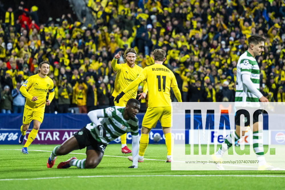 Football, Champions League 2025 2026 Bodo Glimt Sporting Bodo, Norway 20260311 Bodo Glimts Kasper Hogh celebrates after the 3 0 goal during the Champions League football match between Bodo Glimt and Sporting at Aspmyra Stadium Photo Fredrik Varfjell NTB Bodo Norway RESTRICTED USE FOR BETTING COMPANIES
