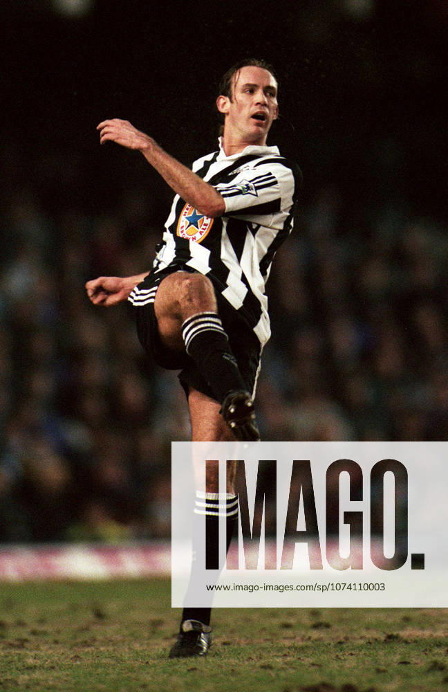 Coventry City V Newcastle United, Premier League Darren Peacock of Newcastle United kicking during the Premier League match between Coventry City and Newcastle United at Highfield Road on January 14, 1996 in Coventry, England. Coventry Highfield Road England United Kingdom