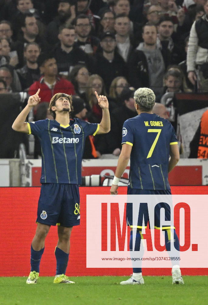 GOAL to 0 2 Rodrigo Mora FC Porto 86 Goal celebration William Gomes FC Porto 07 VfB Stuttgart vs FC Porto EUROPA LEAGUE EL 12 03 2026 DFL REGULATIONS PROHIBIT ANY USE OF PHOTOGRAPHS AS IMAGE SEQUENCES AND OR QUASI VIDEO VfB Stuttgart vs FC Porto