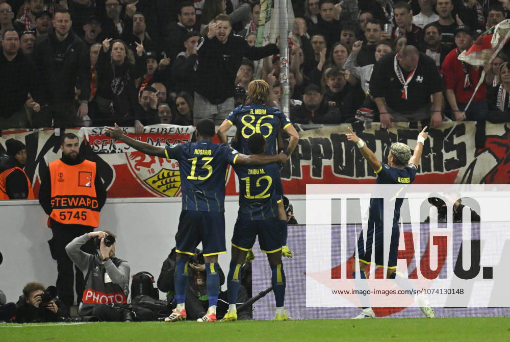 GOAL to 0 2 Rodrigo Mora FC Porto 86 Goal celebration Zaidu FC Porto 12 Pablo Rosario FC Porto 13 William Gomes FC Porto 07 VfB Stuttgart vs FC Porto EUROPA LEAGUE EL 12 03 2026 DFL REGULATIONS PROHIBIT ANY USE OF PHOTOGRAPHS AS IMAGE SEQUENCES AND OR QUASI VIDEO VfB Stuttgart vs FC Porto