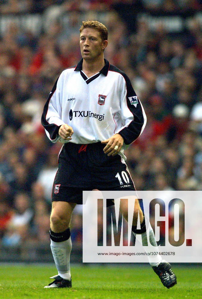 Manchester United, ManU V Ipswich Town, Premier League Alun Armstrong of Ipswich Town in action during the Premier League match between Manchester United and Ipswich Town at Old Trafford on September 22, 2001 in Manchester, England . Manchester Old Trafford England United Kingdom