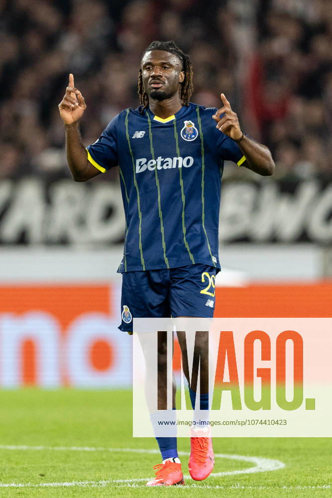 Terem Moffi of FC Porto celebrates after scoring a goal during the UEFA Europa League 2025 2026 match between VfB Stuttgart - FC Porto at Arena Stuttgart..Final score; VfB Stuttgart 1:2 FC Porto. Stuttgart Germany - ZUMAs197 20260312_aaa_s197_486