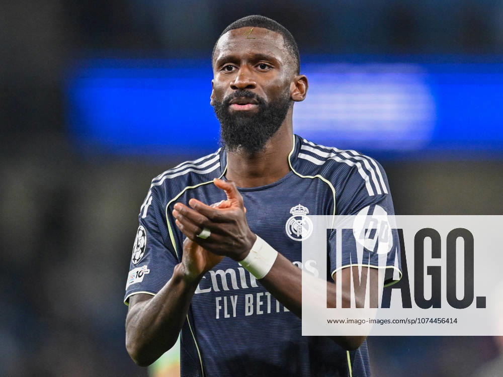Manchester City v Real Madrid UEFA Champions League Antonio Rudiger of Real Madrid appreciates their supporters after the game during the UEFA Champions League Round of 16 Second Leg match at the Etihad Stadium, Manchester 17 03 2026 UK Newspapers OUT