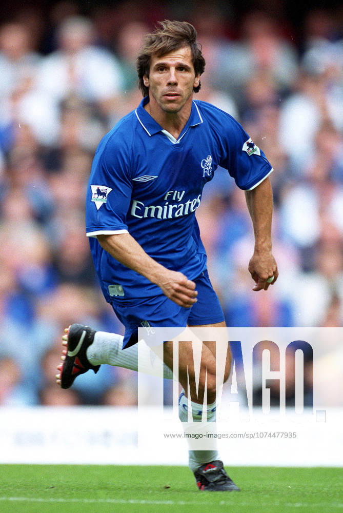 Chelsea V Newcastle United, Premier League Gianfranco Zola of Chelsea running during the Premier League match between Chelsea and Newcastle United at Stamford Bridge on September 14, 2002 in London, England. London Stamford Bridge England United Kingdom