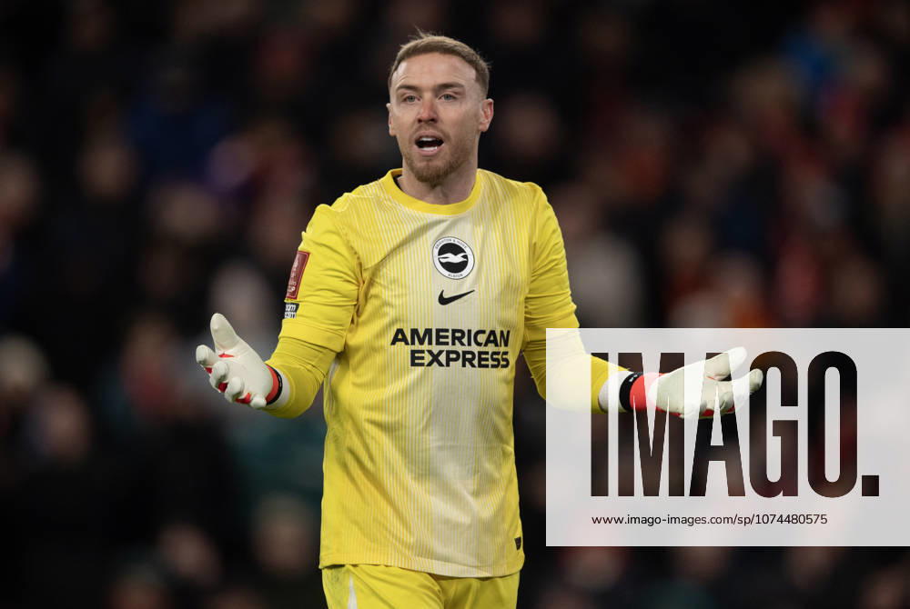 Liverpool v Brighton & Hove Albion - Emirates FA Cup Fourth Round LIVERPOOL, ENGLAND - FEBRUARY 14: Brighton & Hove Albion goalkeeper Jason Steele during the Emirates FA Cup Fourth Round match between Liverpool and Brighton & Hove Albion on February 14, 2026 in Liverpool, England. Jason Steele Liverpool Anfield England United Kingdom