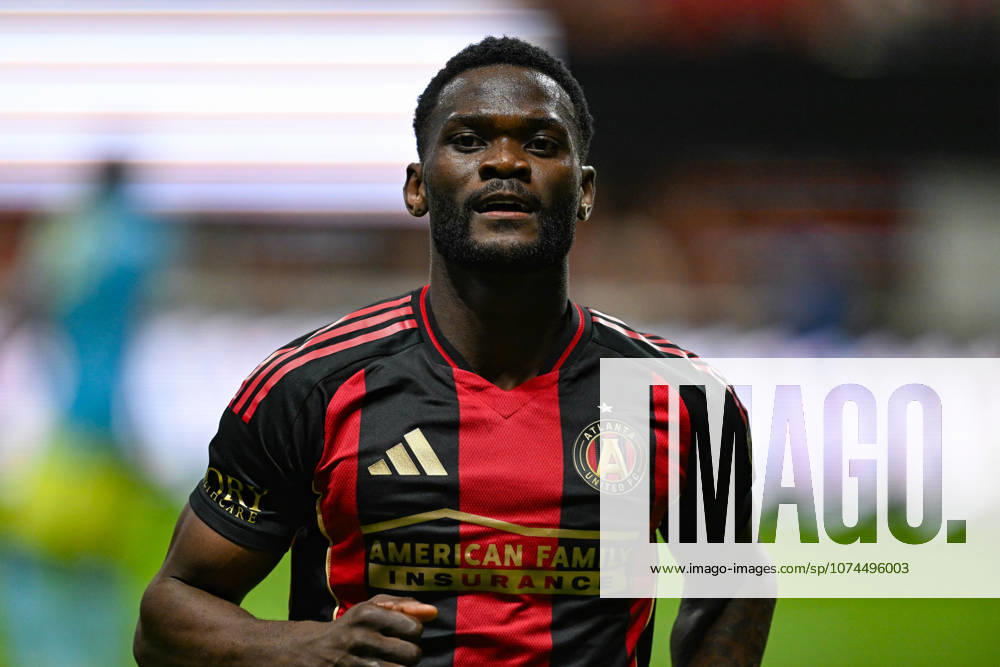 ATLANTA, GA - MARCH 14: Emmanuel Latte Lath 9 of Atlanta reacts after scoring a first-half goal during the MLS, Fussball Herren, USA match between the Philadelphia Union and Atlanta United FC on March 14th, 2026 at Mercedes-Benz Stadium in Atlanta, GA. (Photo by Rich von Biberstein Icon Sportswire) SOCCER: MAR 14 MLS Atlanta United vs Philadelphia Union Icon260314005