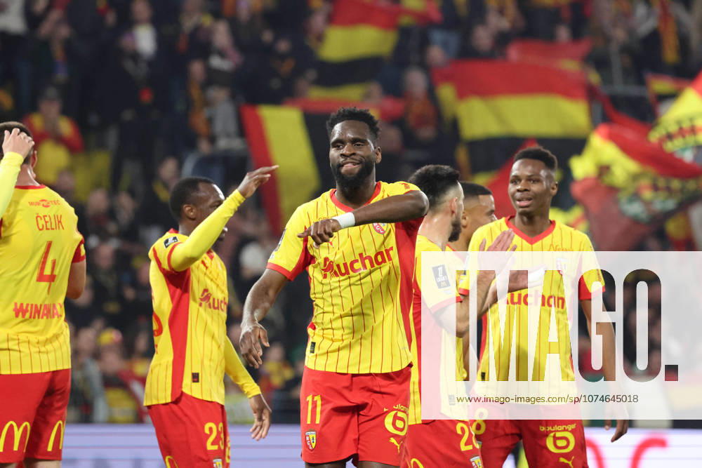 Joie de Odsonne EDOUARD (RC Lens) apres son but lors du match RC Lens vs Angers SCO, Ligue 1 J27, stade Bollaert-Delelis, le 20 mars 2026 - photo Laurent Sanson PsnewZ
