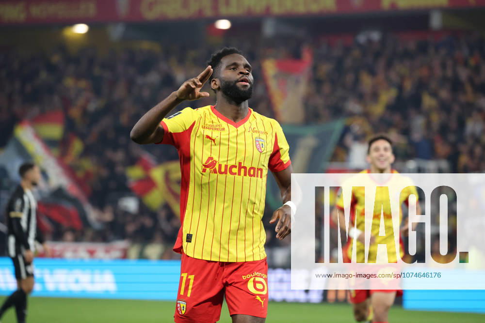 Joie de Odsonne EDOUARD (RC Lens) apres son but lors du match RC Lens vs Angers SCO, Ligue 1 J27, stade Bollaert-Delelis, le 20 mars 2026 - photo Laurent Sanson PsnewZ