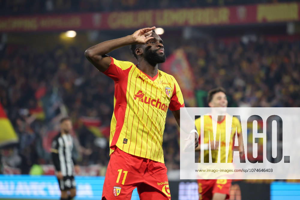 Joie de Odsonne EDOUARD (RC Lens) apres son but lors du match RC Lens vs Angers SCO, Ligue 1 J27, stade Bollaert-Delelis, le 20 mars 2026 - photo Laurent Sanson PsnewZ
