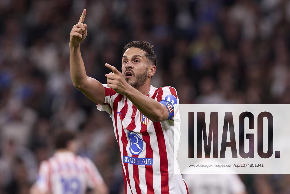 Real Madrid CF Vs Atletico Madrid in Spain - 22 Mar 2026 Jorge Resurreccion, known as Koke of Atletico Madrid seen in action during the LaLiga EA Sports 2025 2026 week 29 football match between Real Madrid CF and Atletico Madrid at Santiago Bernabeu stadium. Final score: Real Madrid CF 3:2 Atletico Madrid. Madrid Spain