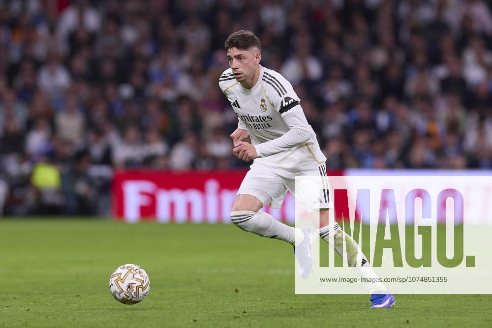 Real Madrid CF Vs Atletico Madrid in Spain - 22 Mar 2026 Federico Valverde of Real Madrid CF seen in action during the LaLiga EA Sports 2025 2026 week 29 football match between Real Madrid CF and Atletico Madrid at Santiago Bernabeu stadium. Final score: Real Madrid CF 3:2 Atletico Madrid. Madrid Spain