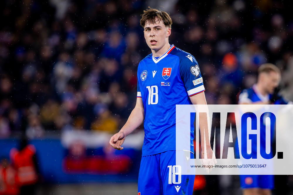 SLOVAKIA - KOSOVO Leo Sauer of Slovakia and Feyenoord during the knockout (KO) play off of FIFA World Cup, WM, Weltmeisterschaft, Fussball 2026 WM, Weltmeisterschaft, Fussball WM, Weltmeisterschaft, Fussball qualification football match between Slovakia and Kosovo. Narodny futbalovy stadion, National football stadium, Tehelne Pole, Bratislava, Slovakia, March 26, 2026. Photo by Branislav Racko