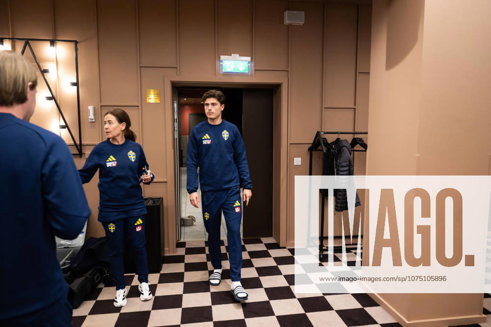Besfort Zeneli of the Swedish national football team during a press event on March 28, 2026 in Stockholm Photo Johanna Säll BILDBYRAN code JL JL0608 bbeng fotboll football soccer fotball vm kval fifa world cup qualifier sverige sweden sverige a pressträff press event