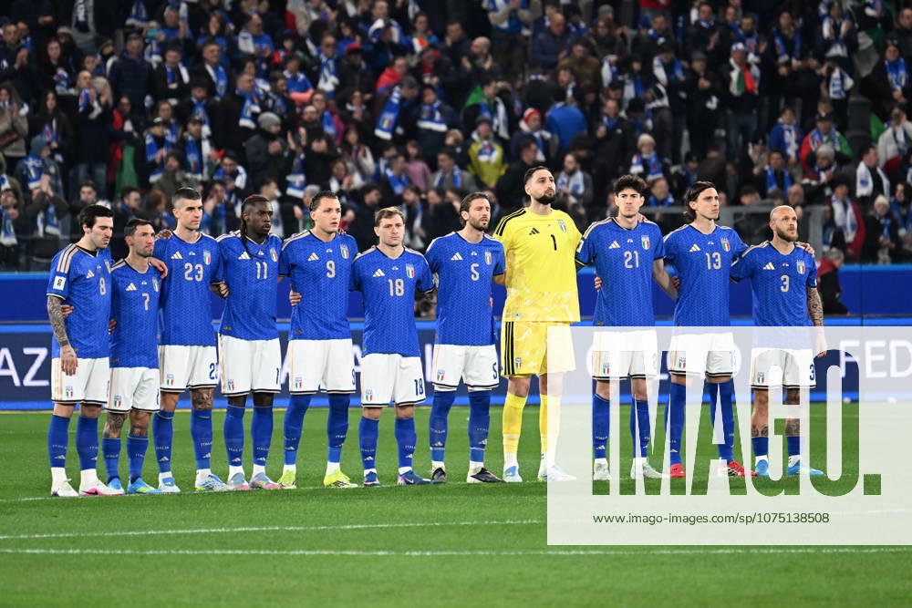 Soccer, FIFA World Cup, WM, Weltmeisterschaft, Fussball 2026 match between Italy-North Ireland Italy team players pose for a group photo during playoff qualifier Fifa World Cup 2026 match between Italy-North Ireland at the gewiss stadium, Italy, March 26th, 2026. Imago-Images Emmefoto